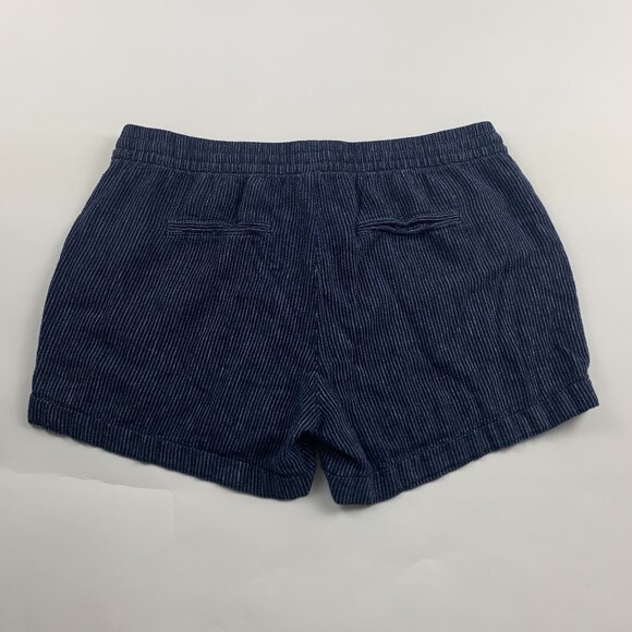 Old Navy Dark Blue Pinstripe Linen Blend Pull On Shorts L - Picture 5 of 5